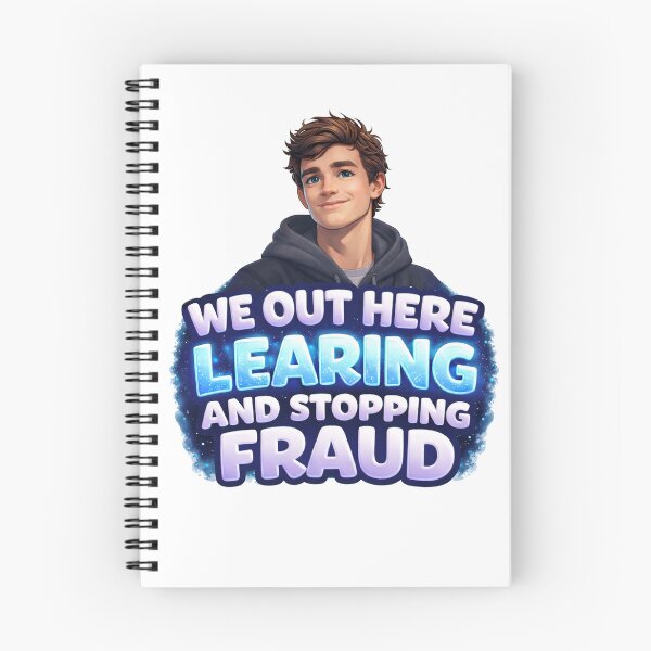 Item preview, WE OUT HERE LEARING & STOPPING FRAUD — Icy Bubble Letter Meme designed and sold by The Freedom Forge.