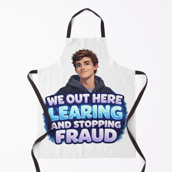 Item preview, WE OUT HERE LEARING & STOPPING FRAUD — Icy Bubble Letter Meme designed and sold by The Freedom Forge.
