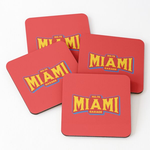 Item preview, NO.72 MIAMI Garage Vintage Retro Design – Red, Blue & Yellow designed and sold by Axivra.