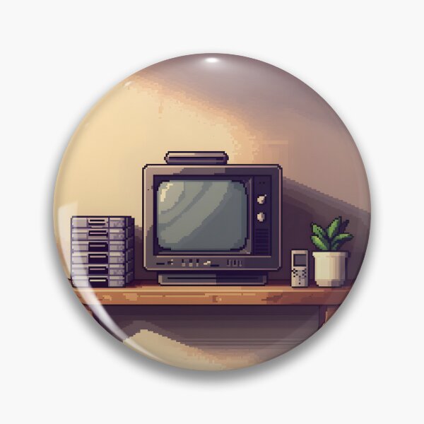 Item preview, Cozy Pixel Art CRT Shelf With Retro Games designed and sold by ThePixelArchive.