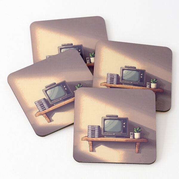Item preview, Cozy Pixel Art CRT Shelf With Retro Games designed and sold by ThePixelArchive.