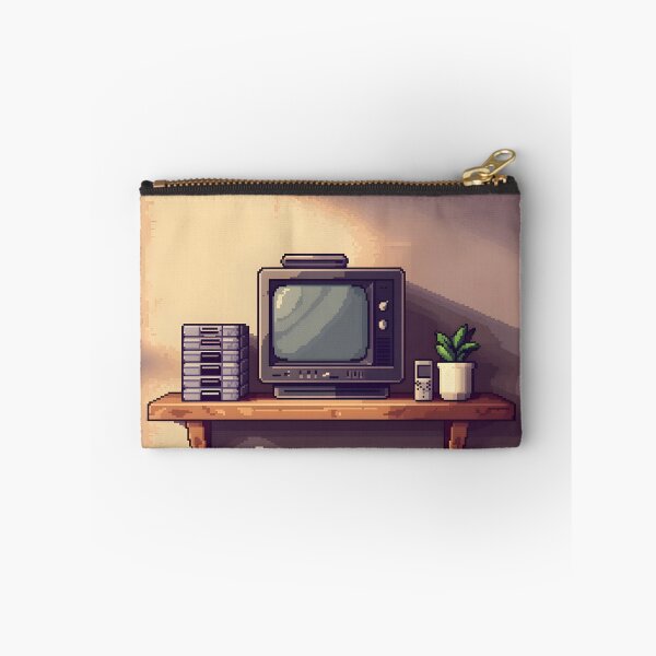 Item preview, Cozy Pixel Art CRT Shelf With Retro Games designed and sold by ThePixelArchive.