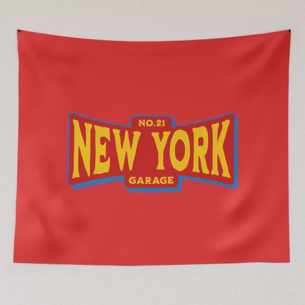 Item preview, NO.21 NEW YORK Garage Vintage Retro Design – Red, Blue & Yellow designed and sold by Axivra.