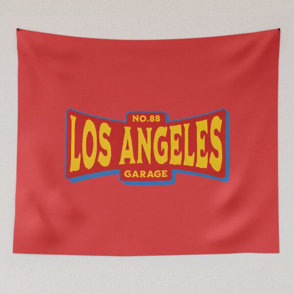 Item preview, NO.88 LOS ANGELES Garage Vintage Retro Design – Red, Blue & Yellow designed and sold by Axivra.