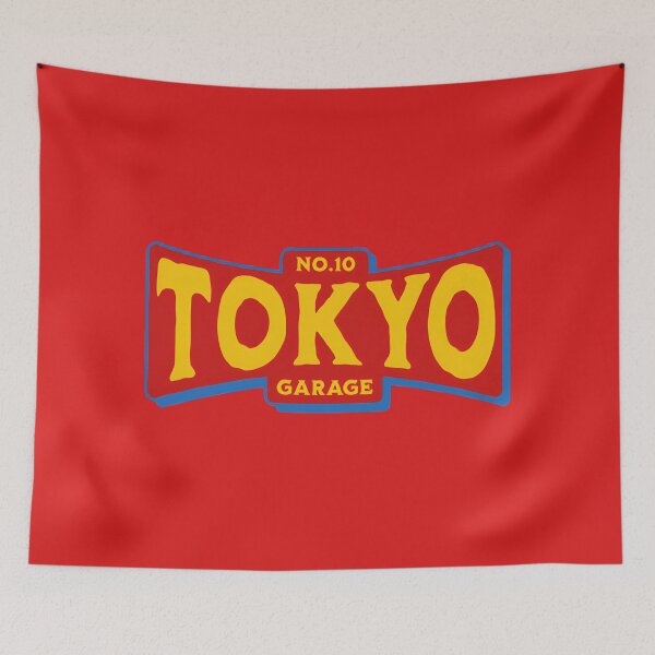 Item preview, NO.10 TOKYO Garage Vintage Retro Design – Red, Blue & Yellow designed and sold by Axivra.