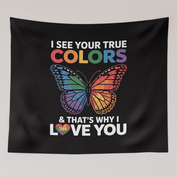 Item preview, I See Your True Colors Butterfly Autism Awareness designed and sold by teltvitossuilea.