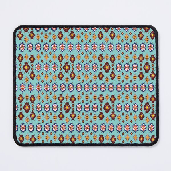 Item preview, Soft Teal Folk Floral Pattern designed and sold by OIL Pattern Design .