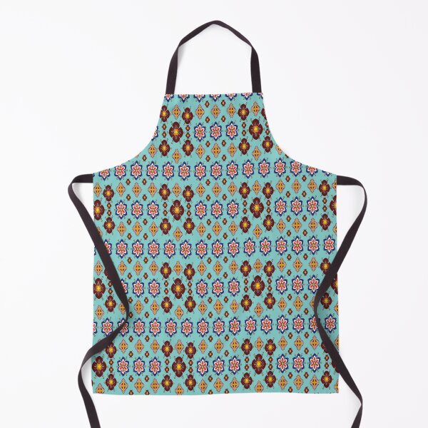 Item preview, Soft Teal Folk Floral Pattern designed and sold by OIL Pattern Design .