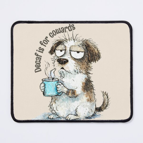 Item preview, Sleepy Pup With Hot Brew – Sarcastic Coffee Art designed and sold by doodledat.