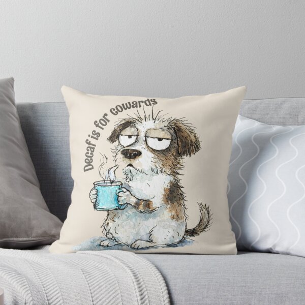 Item preview, Sleepy Pup With Hot Brew – Sarcastic Coffee Art designed and sold by doodledat.