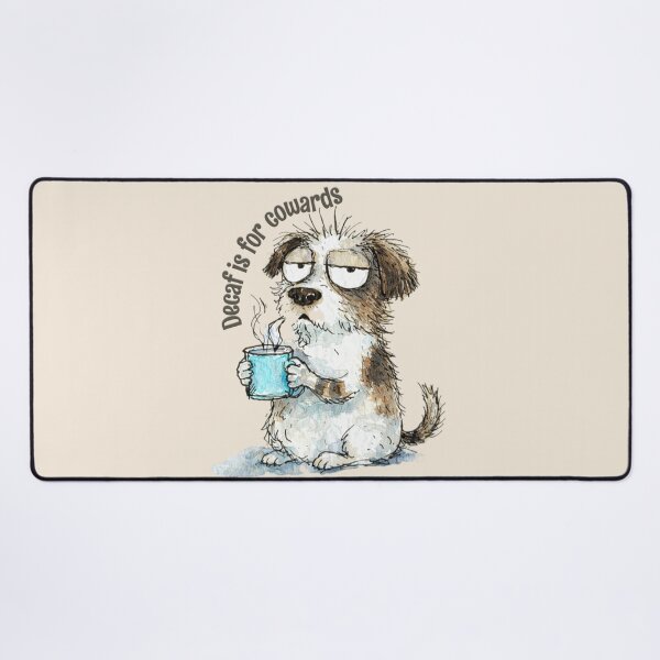 Item preview, Sleepy Pup With Hot Brew – Sarcastic Coffee Art designed and sold by doodledat.