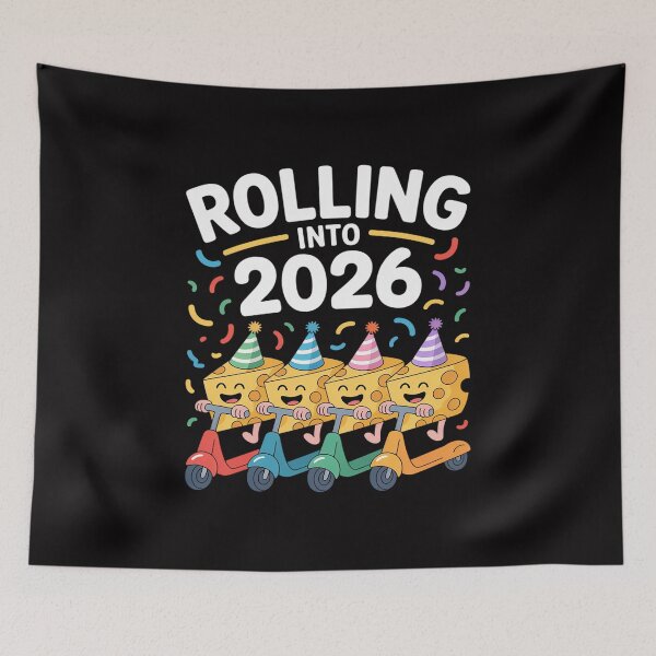 Item preview, Rolling Into 2026 New Year Cheese Scooter Family 3 designed and sold by teltvitossuilea.