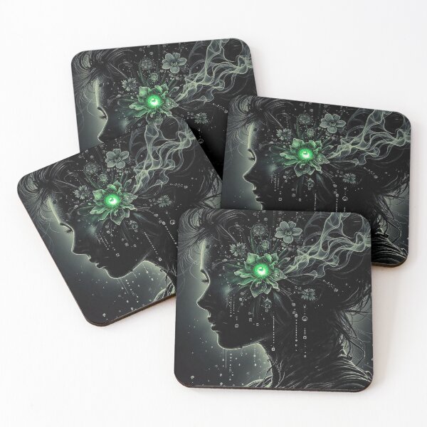 Item preview, Digital Bloom: Consciousness in Green Smoke designed and sold by Insomnia Art Designs.