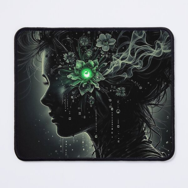 Item preview, Digital Bloom: Consciousness in Green Smoke designed and sold by Insomnia Art Designs.
