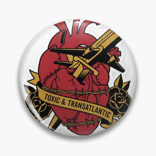 Item preview, Toxic And Transatlantic Old School Tattoo Travel Plane Heart Dagger designed and sold by StickyGuys.