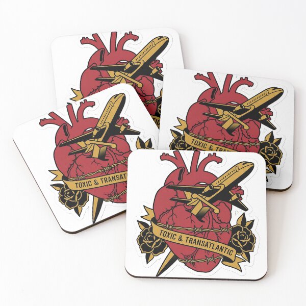 Item preview, Toxic And Transatlantic Old School Tattoo Travel Plane Heart Dagger designed and sold by StickyGuys.