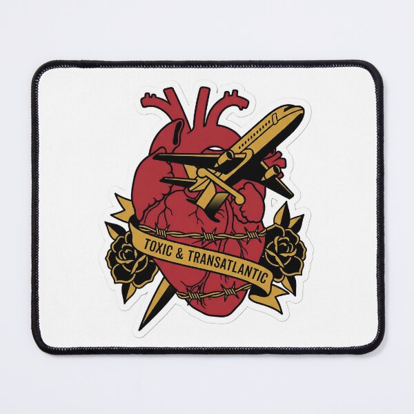 Item preview, Toxic And Transatlantic Old School Tattoo Travel Plane Heart Dagger designed and sold by StickyGuys.