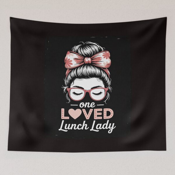 Item preview, Bleached One Loved Lunch Lady Messy Bun Hearts Valentine Day designed and sold by lavethediso.