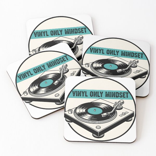Item preview, Retro turntable sticker with vinyl only mindset text designed and sold by homydesign.