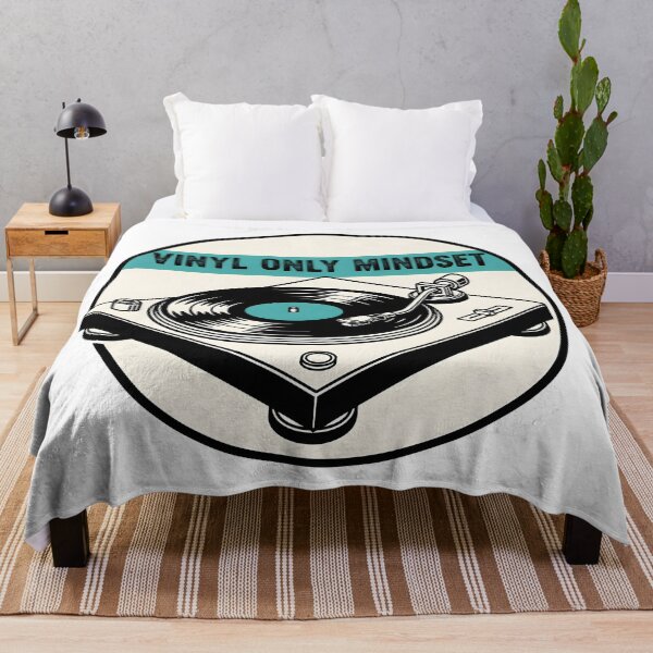 Item preview, Retro turntable sticker with vinyl only mindset text designed and sold by homydesign.