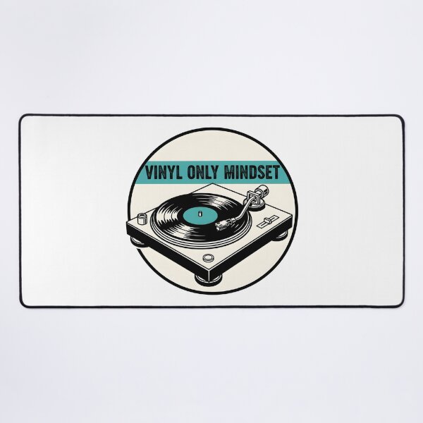 Item preview, Retro turntable sticker with vinyl only mindset text designed and sold by homydesign.
