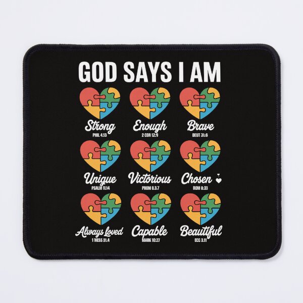 Item preview, God Says I Am - Autism Awareness Christian Bible Verse designed and sold by czechascheledu.