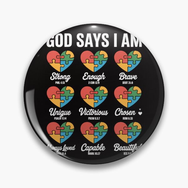 Item preview, God Says I Am - Autism Awareness Christian Bible Verse designed and sold by czechascheledu.