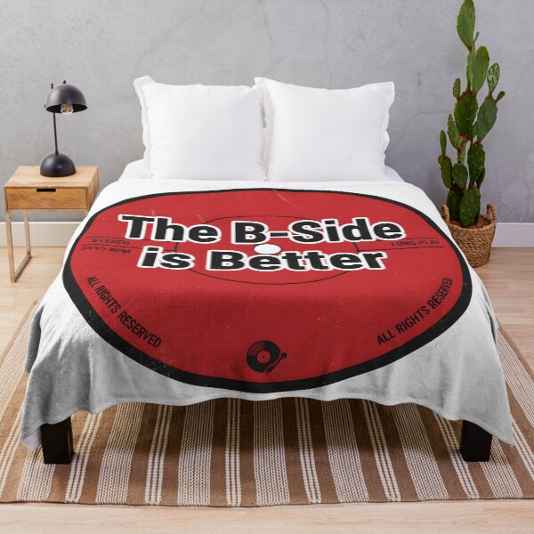 Item preview, Vintage Red Vinyl Record Label with The B-Side is Better Slogan designed and sold by homydesign.