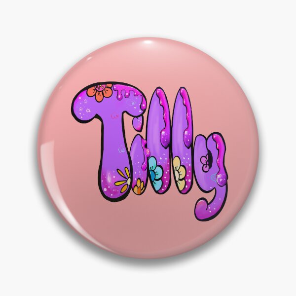 Item preview, Tilly Name Bubble Letters Preppy Purple Floral Drip Effect designed and sold by Artonmytee.
