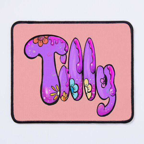 Item preview, Tilly Name Bubble Letters Preppy Purple Floral Drip Effect designed and sold by Artonmytee.