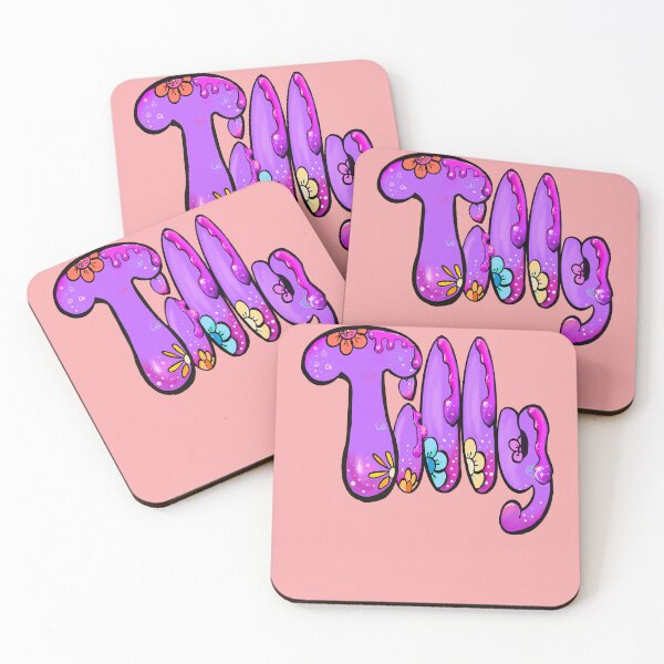 Item preview, Tilly Name Bubble Letters Preppy Purple Floral Drip Effect designed and sold by Artonmytee.