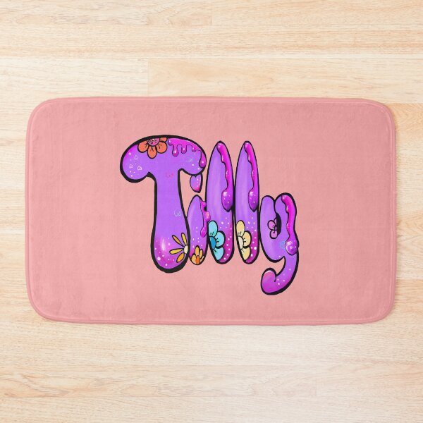 Item preview, Tilly Name Bubble Letters Preppy Purple Floral Drip Effect designed and sold by Artonmytee.