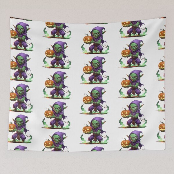 Item preview, Halloween Goblin Alchemist with Jack-o'-Lantern designed and sold by ValeriValera.