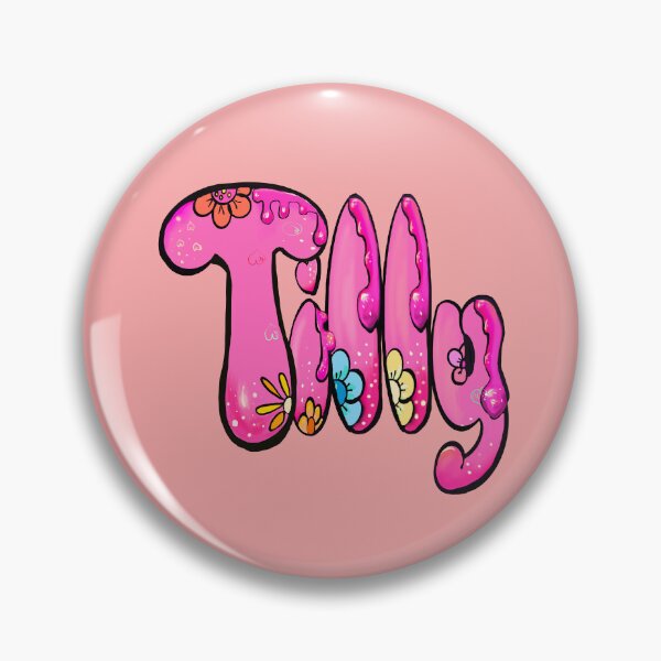 Item preview, Tilly Name Bubble Letters Preppy Pink Floral Drip Effect designed and sold by Artonmytee.