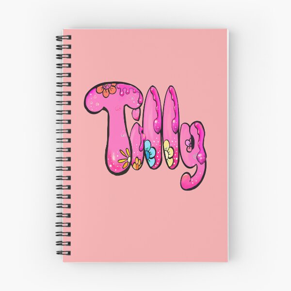 Item preview, Tilly Name Bubble Letters Preppy Pink Floral Drip Effect designed and sold by Artonmytee.