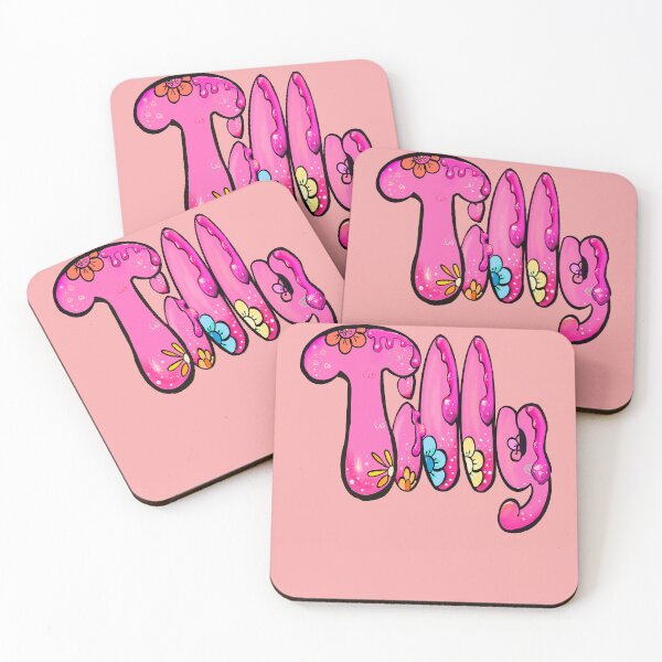 Item preview, Tilly Name Bubble Letters Preppy Pink Floral Drip Effect designed and sold by Artonmytee.