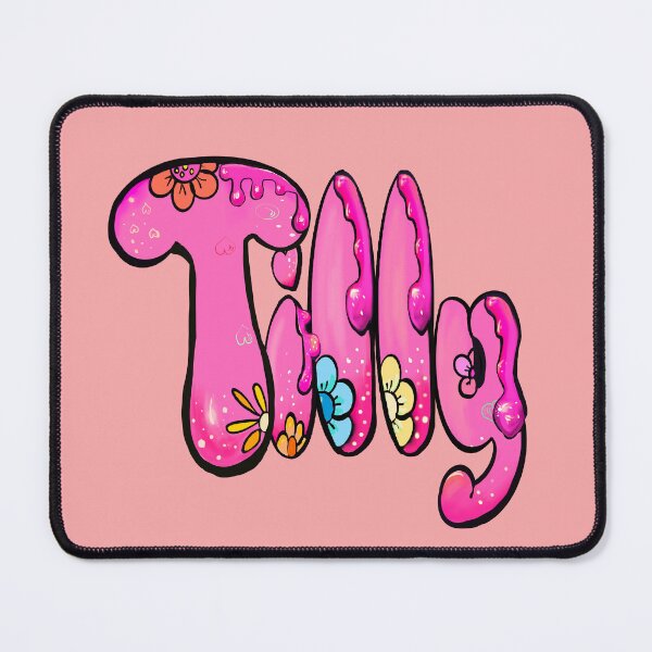 Item preview, Tilly Name Bubble Letters Preppy Pink Floral Drip Effect designed and sold by Artonmytee.
