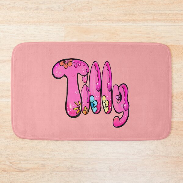 Item preview, Tilly Name Bubble Letters Preppy Pink Floral Drip Effect designed and sold by Artonmytee.
