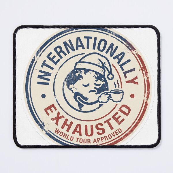 Item preview, Internationally Exhausted Retro Passport Stamp International Student Burnout designed and sold by StickyGuys.