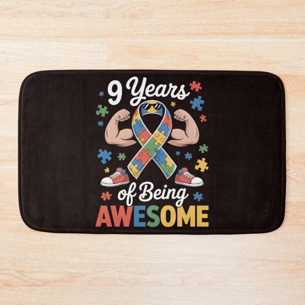 Item preview, Nine 9 Years Autistic Boy Girl Birthday Autism Puzzle Piece designed and sold by MichaelStalkas.