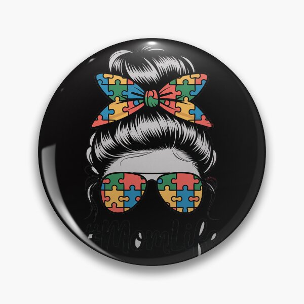 Item preview, Autism Mom Life Puzzle Messy Bun Autism Awareness Month designed and sold by Vexat062Art.