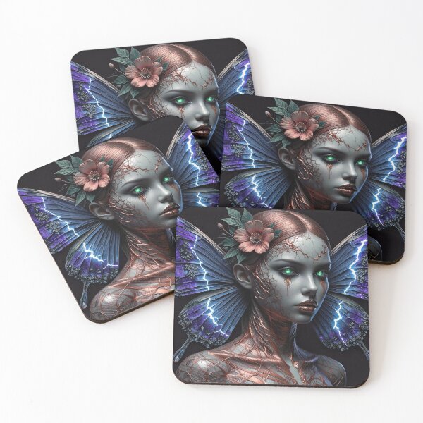 Item preview, Electric Wings: Cyberpunk Butterfly Goddess designed and sold by Insomnia Art Designs.