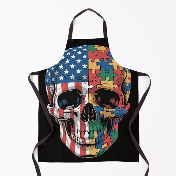 Item preview, US Flag Puzzle Skull Autism Awareness Gift designed and sold by HudsonErik.