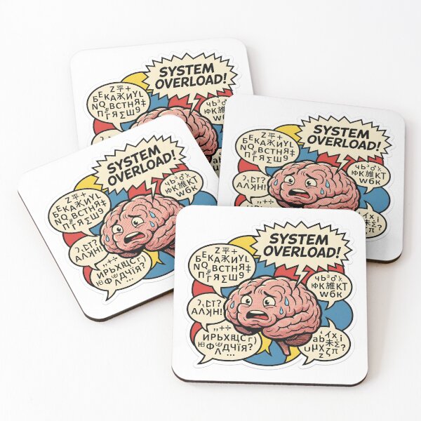 Item preview, Linguistic Chaos Retro Comic Pop Art Bilingual Brain Struggle Meme designed and sold by StickyGuys.