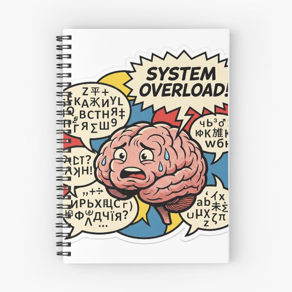 Item preview, Linguistic Chaos Retro Comic Pop Art Bilingual Brain Struggle Meme designed and sold by StickyGuys.