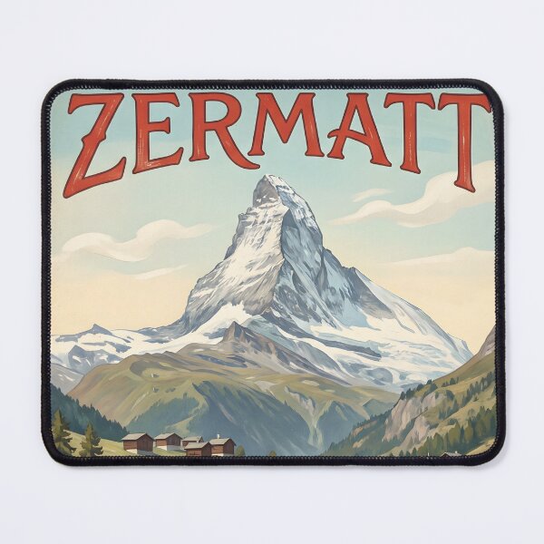 Item preview, Zermatt Via Gornergrat Bahn Vintage Poster, Retro Matterhorn Swiss Alps Train Wall Art Print, Switzerland Alpine Chalet Paradise Decor designed and sold by AbstractAuraArt.