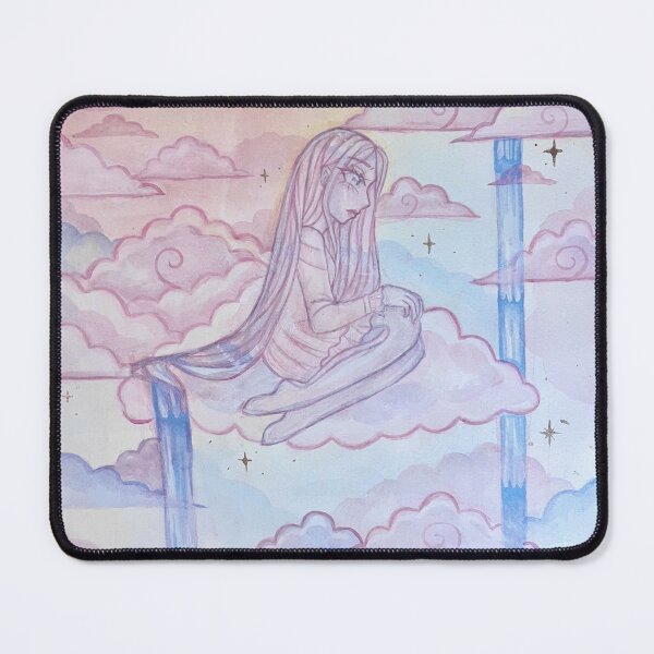 Item preview, pastel girl in clouds watercolor designed and sold by KatDarling.