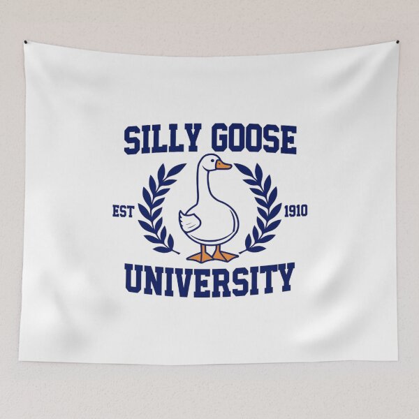 Item preview, Silly Goose University logo with mascot and laurel designed and sold by Rue Design Company.