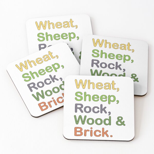Item preview, Wheat, Sheep, Rock, Wood & Brick designed and sold by Punderstorm.