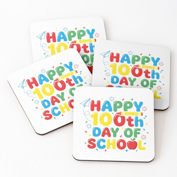 Item preview, Happy 100th Day of School - Colorful Crayon Apple & Paper Plane Kids designed and sold by Abdeelol.